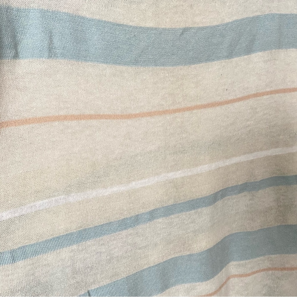 Sparrow Anthropologie Linen Boat Neck Sweater Cream Blue Stripes Size XS - Picture 6 of 9